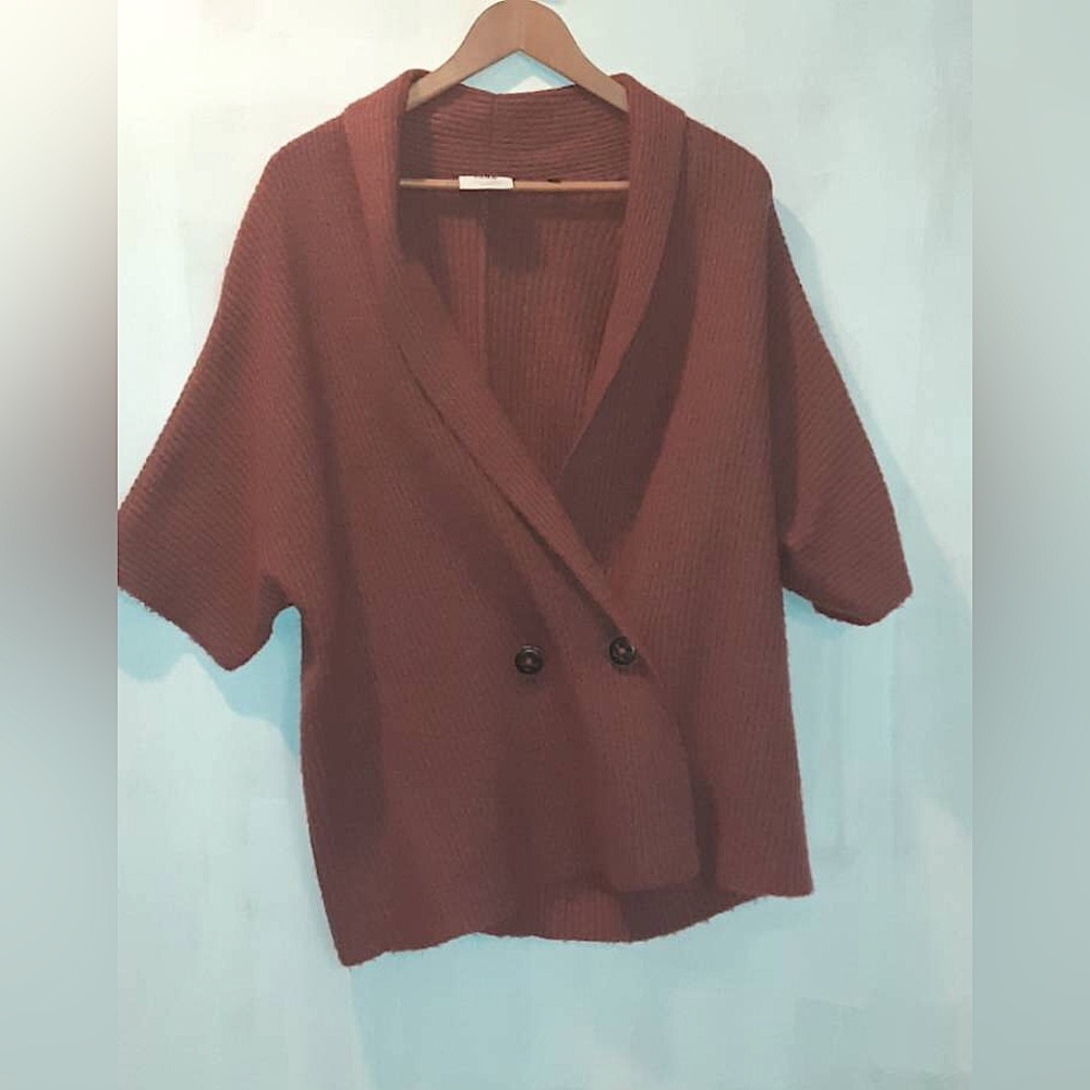 CABI Cap Sleeve Double Breasted Sweater